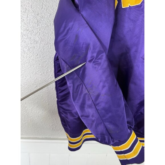 VTG Washington Huskies Satin Jacket Mens L Made In USA Front Back Spell Out READ - Picture 13 of 16